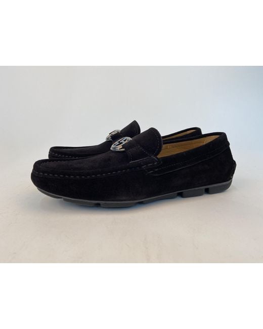 Giorgio Armani Black Buckle Business Casual Shoes for men