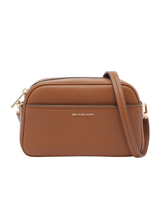 Michael Kors Brown Zip-Closure Logo-Detail Shoulder Bag