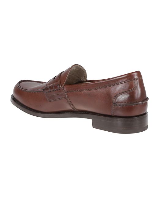 Prada Brown Logo Leather Loafers for men