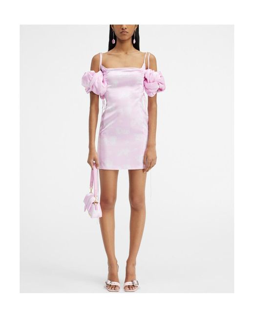 Jacquemus Pink Puff-Sleeved Mini Dress