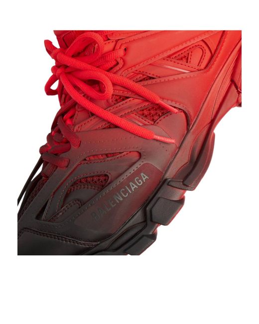 Balenciaga Red Track Gradient Lace-Up Sneakers for men