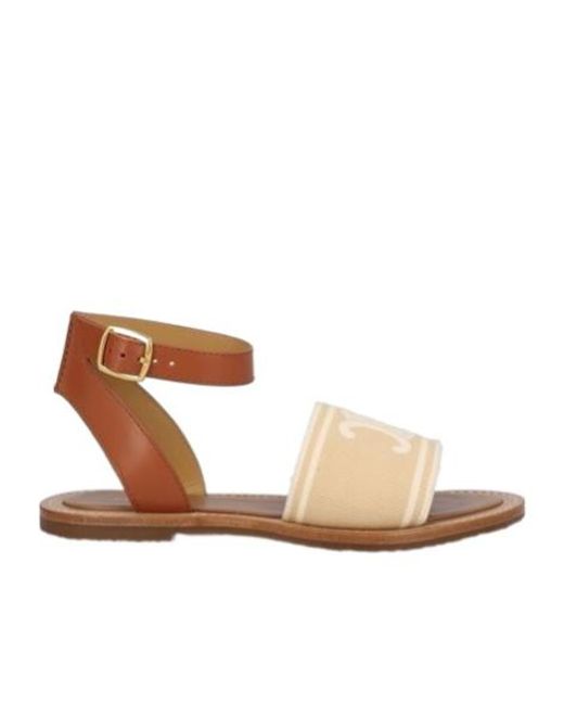 CELINE LYMPIA ツイストサンダル CELINE LYMPIA MULE IN RAFFIA - BLACK / NATURAL | CELINE