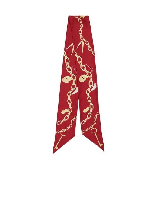 Givenchy Red Chain-Print Scarf