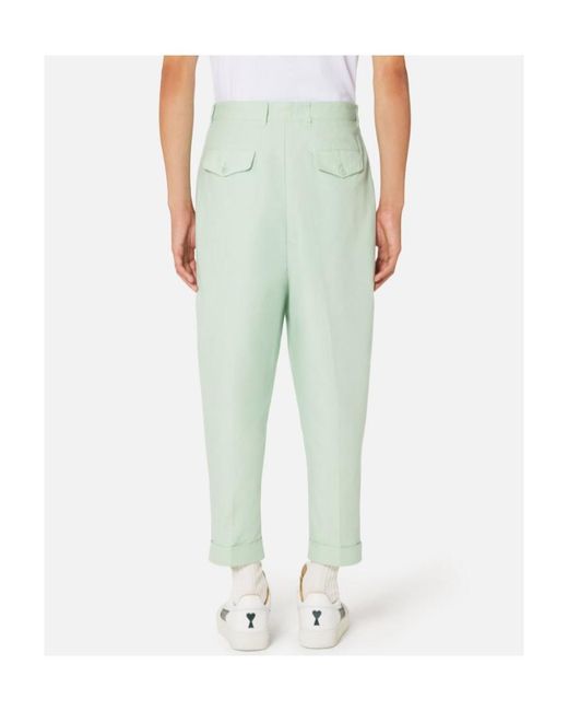 AMI Green Tailored Tapered-Leg Trousers for men
