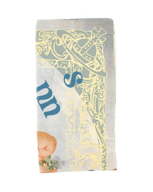 Vivienne Westwood Blue Primavera Cherubs Print Scarf
