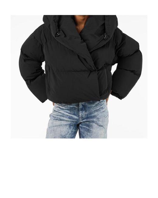 DIESEL Black Hooded Long Sleeve Short Puffer Jacket
