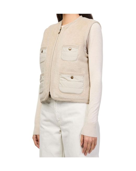 Moncler Natural Logo Zip-Up Vest