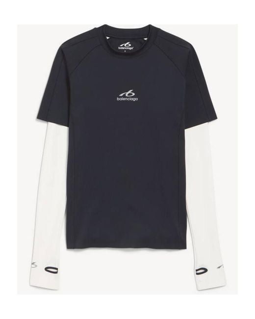 Balenciaga Blue Techwear Crewneck T-Shirt for men