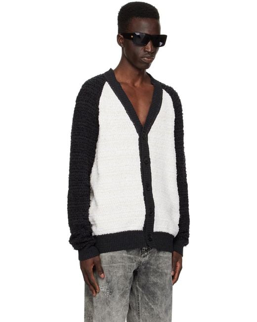 Balmain Black Two-Toned Tweed Cardigan for men