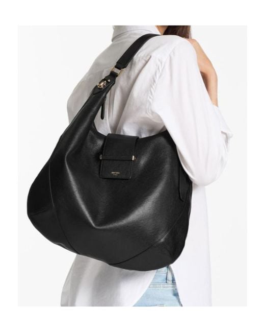 Jimmy Choo Black Bar Hobo Medium