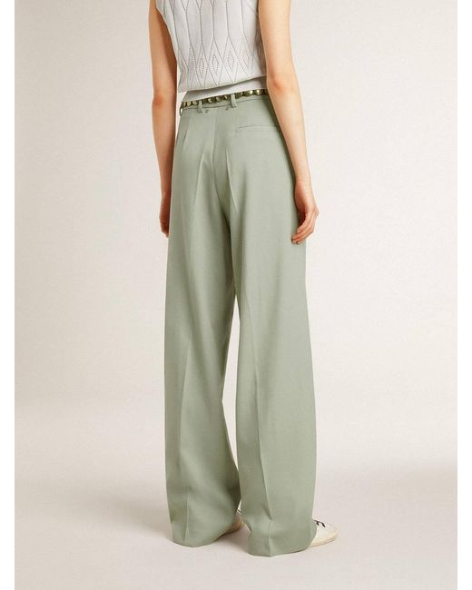 Golden Goose Deluxe Brand Green Wide-Leg Trousers