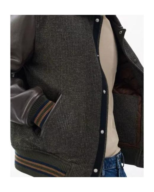 Rag & Bone Gray Jeremy British Wool Varsity Jacket for men