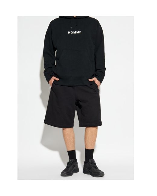 Comme des Garçons Blue Comme Des Garçons Homme Logo-Printed Drawstring Hoodie for men