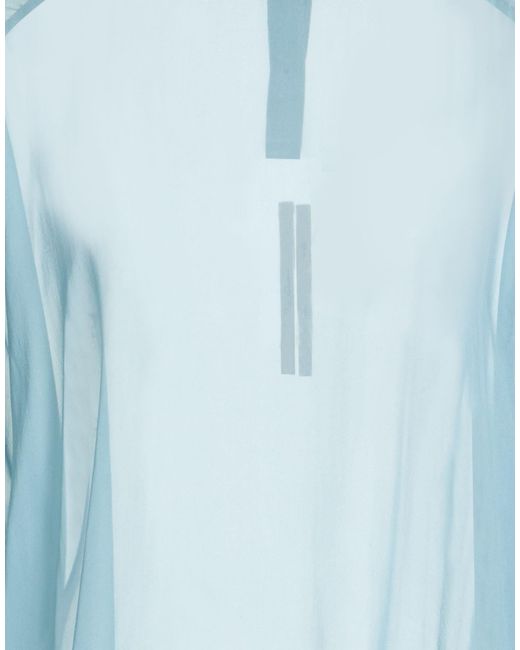 Rick Owens Blue Solid-Colored Chiffon Top
