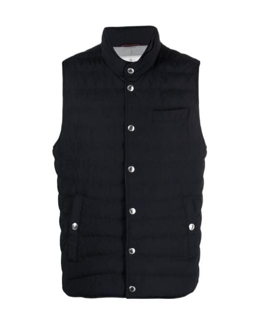 Brunello Cucinelli Blue Padded Quilted Gilet for men