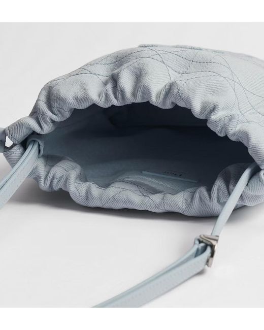 Dior Blue Blooming Drawstring Handbag