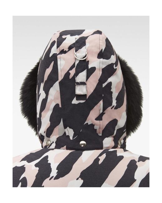 Moose Knuckles White Camouflage Printed Down Jacket