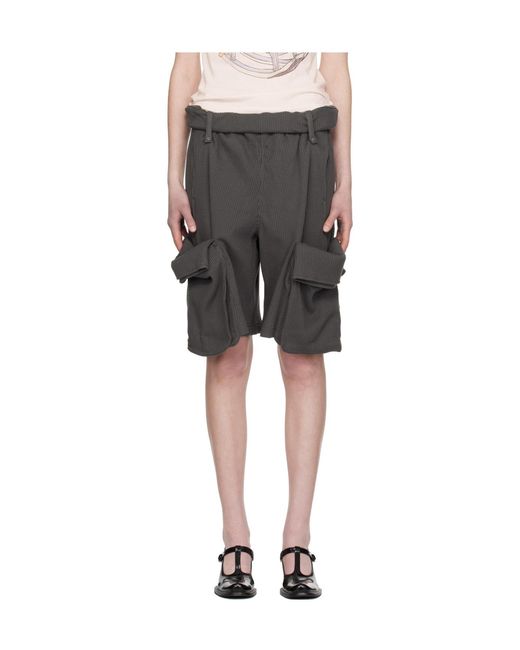 OPEN YY Gray Rolled-Up Athletic Cargo Shorts