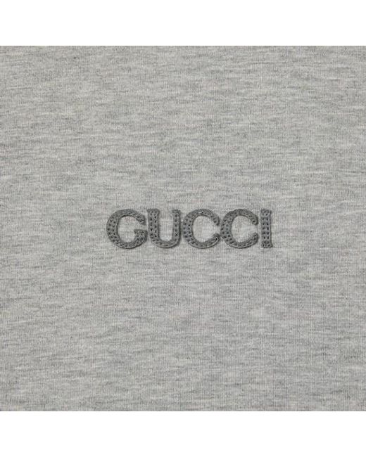 Gucci Gray Web Detailed Jersey T-Shirt