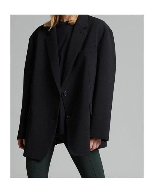 Frankie Shop Black Oversized Single-Breasted Blazer