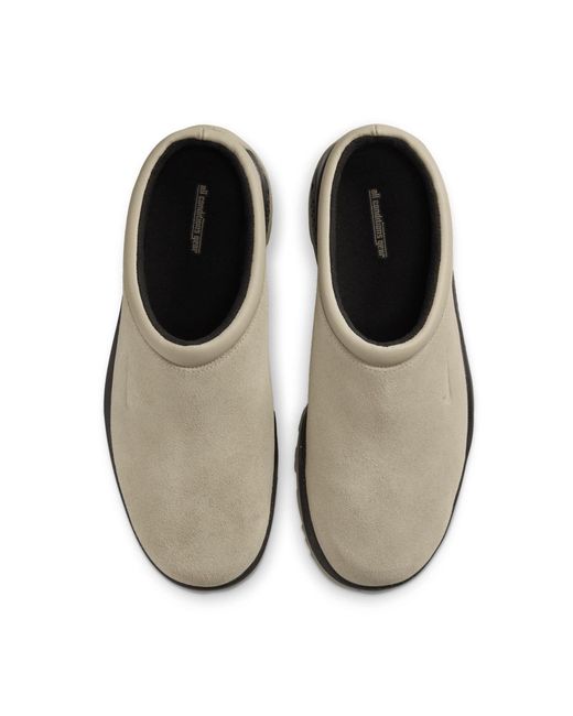Nike Gray Acg Rufus Logo Embossed Mules