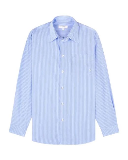 Sporty & Rich Blue Striped Long-Sleeve Shirt for men