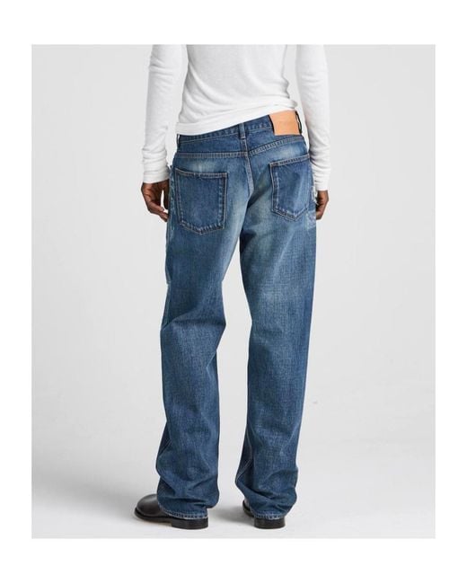 J.W. Anderson Blue Distressed-Effect Patchwork Jeans