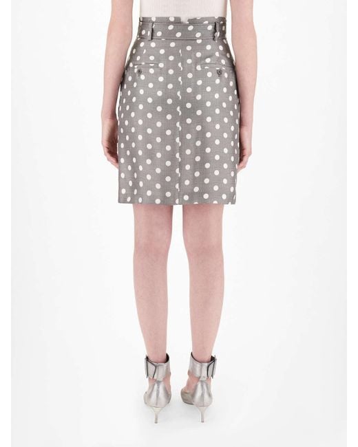 Max Mara Gray Polky Dot Design Skirt