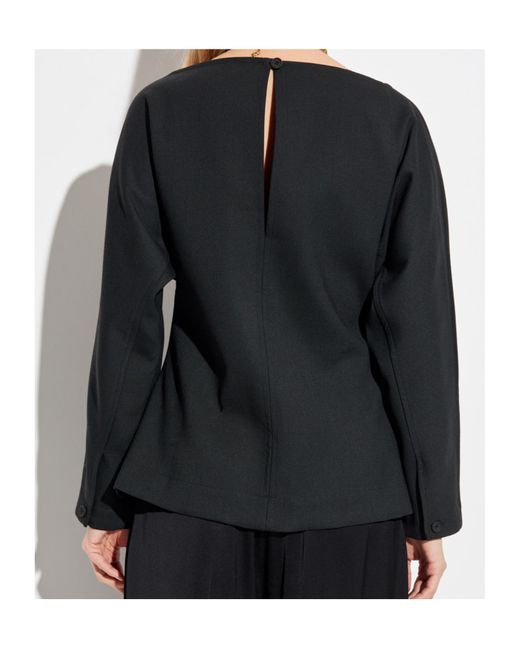 Studio Nicholson Black Long Sleeved Buttoned Top