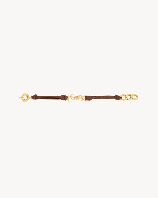Saint Laurent White Cassandre Multi-Stand Bracelet