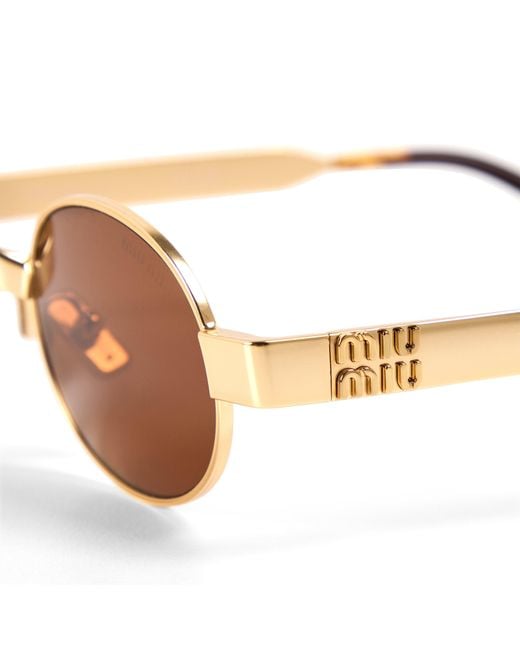 Miu Miu White Logo Detail Sunglasses