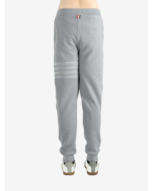 Thom Browne Gray 4-Bar Drawstring Sweatpants for men