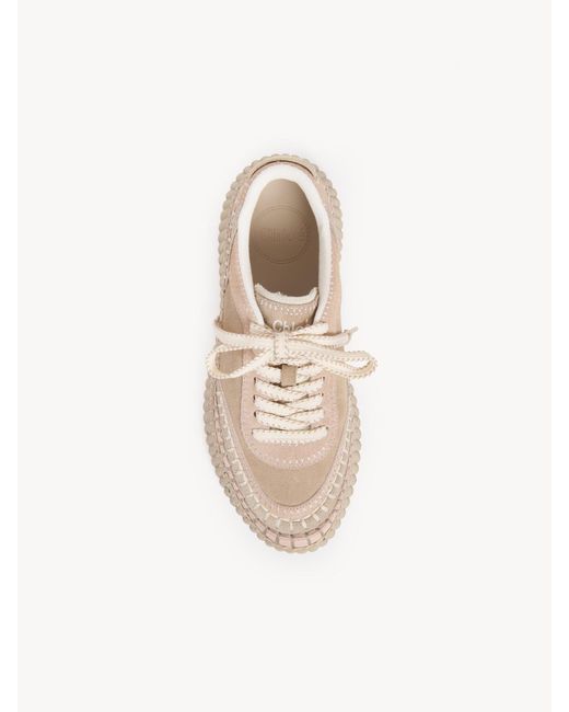 Chloé Pink Chloé Nama Lace-Up Sneakers