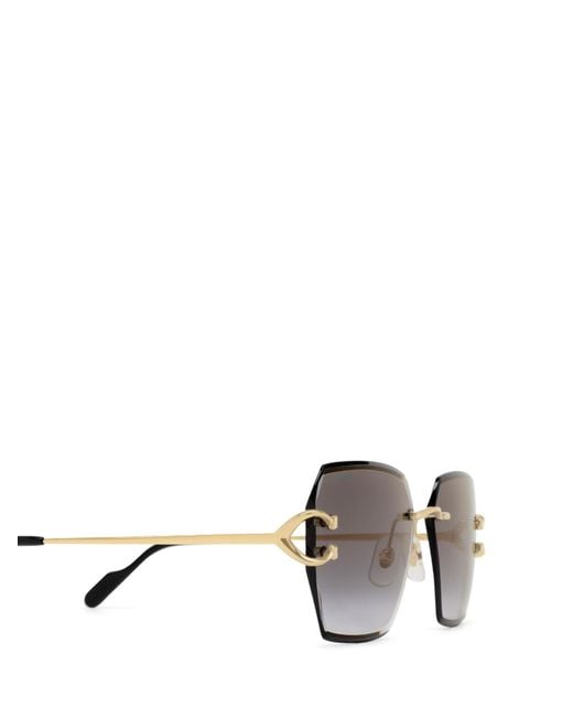 Cartier Metallic Square Frame Sunglasses