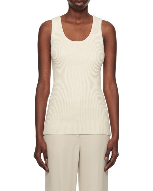 Totême  Natural Totême Ribbed-Knit Sleeveless Tank Top