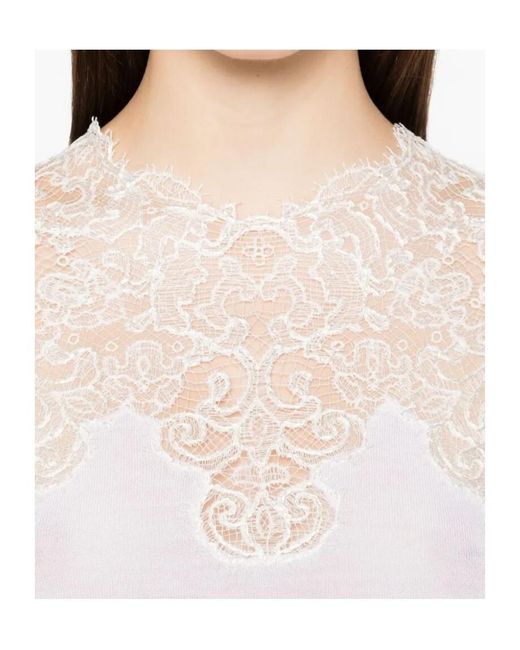 Ermanno Scervino White Lace-Insert Blouse