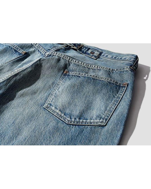 A.PRESSE Blue Washed Wide-Leg Jeans for men