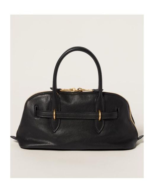 Miu Miu Black Aventure Nappa Leather Top-Handle Bag
