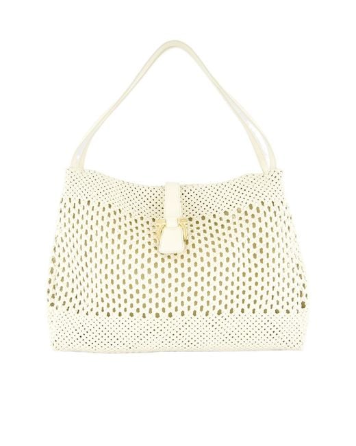 Ferragamo Natural Large Woven Tote Bag