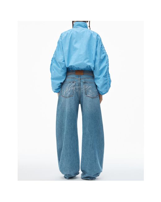 Alexander Wang Blue Ruched Track Jacket