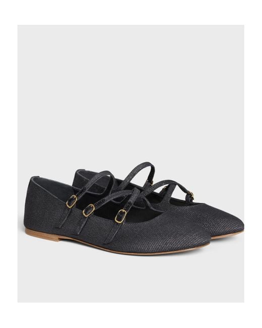 Céline Black Les Ballerines Criss-Cross Babies Ballerina