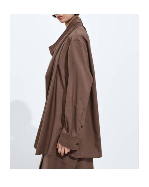 Bottega Veneta Brown Light Wool Toile Blouse