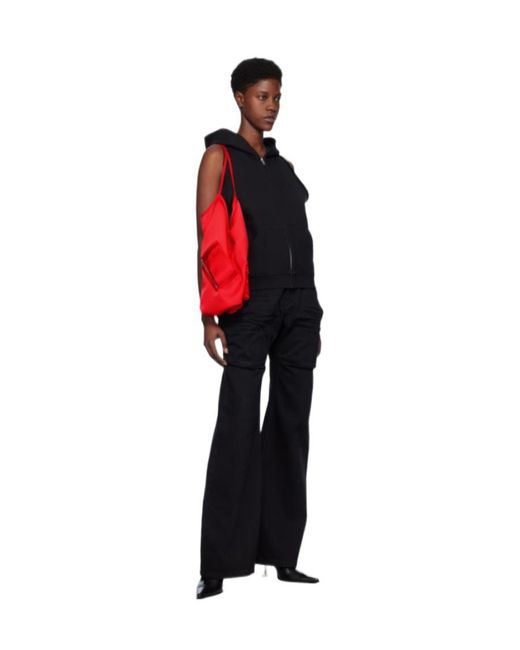 we11done Black Sleeveless Hooded Vest