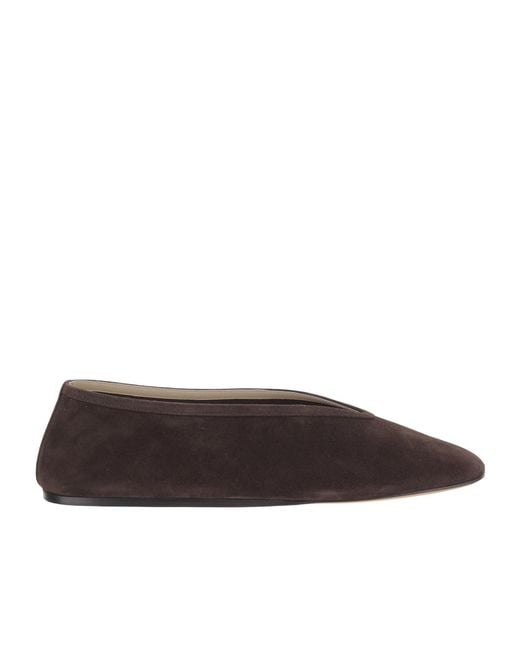 Le Monde Beryl Brown Suede Tapered-Toe Slippers