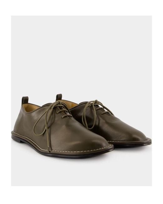 AMI Brown Round Toe Lace-Up Shoes for men