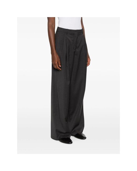 Max Mara Gray Casual Pants With Belt Loops