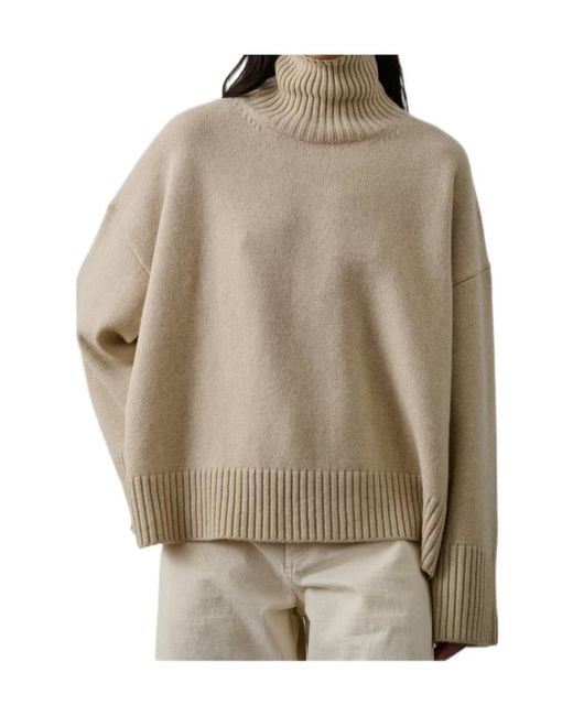 Soeur Natural High-Neck Long-Sleeved Sweater