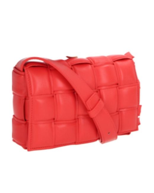 Bottega Veneta Red Padded Cassette Small Crossbody Bag
