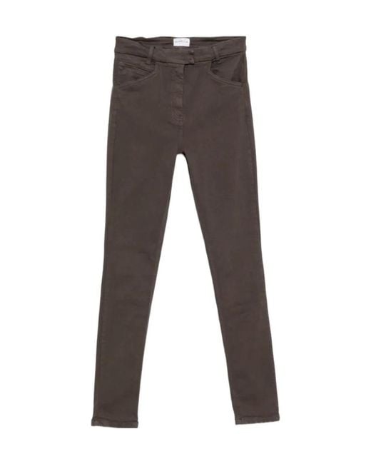 Marella Gray Tapered Casual Trousers With Zippers
