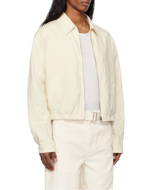 Lemaire White Zip-Up Jacket for men
